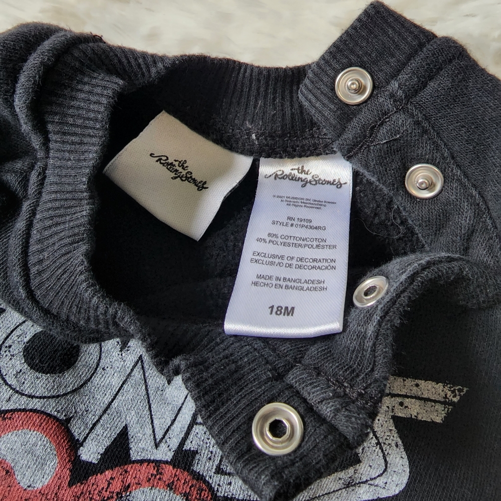 The Rolling Stones pullover black sweatshirt infant 18 months - Picture 6 of 9